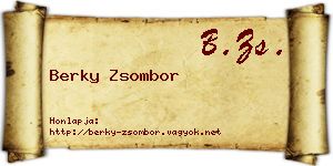 Berky Zsombor névjegykártya